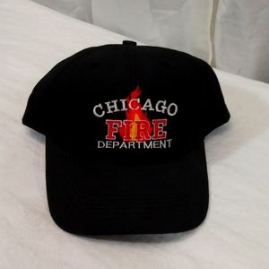 Chicago Fire Department ball cap with embroidered flame background